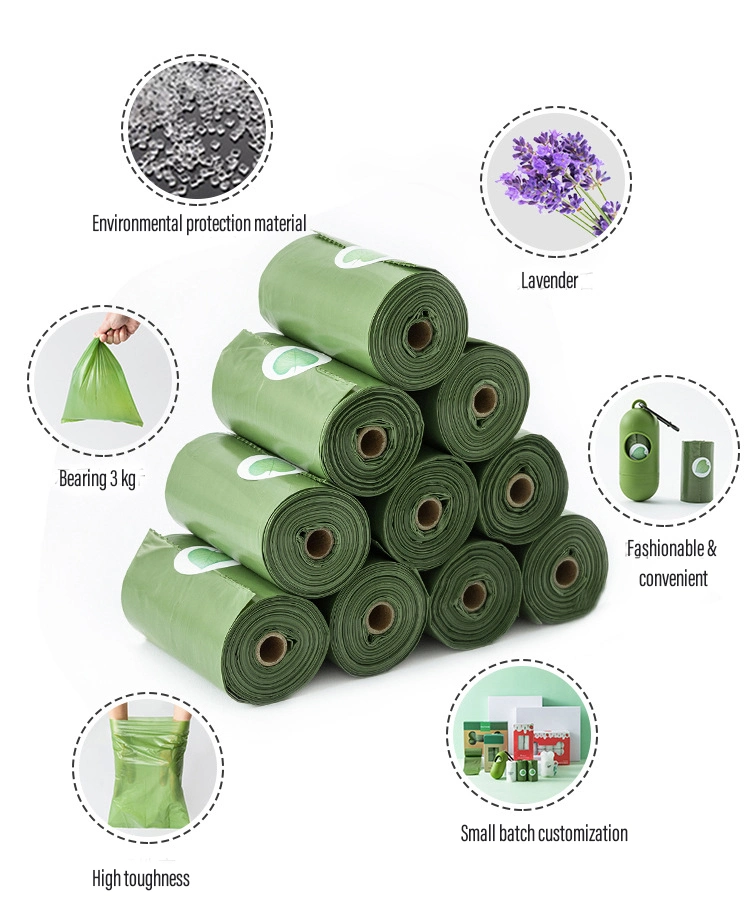 Dispenser Refill Rolls Biodegradable Compostable Cornstarch Disposable Scented Eco Friendly Pet Doggy Waste Poo Bag Dog Poop Bag